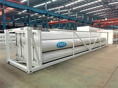 CNG rúrkový šmykový príves 40 stôp na plynové rúrky zväzok šmykového kontajnerového prívesu pre Cng stanicu